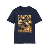 I Love Cheese Funny Foodie Graphic Tee - Detail Shot | INKHAUS